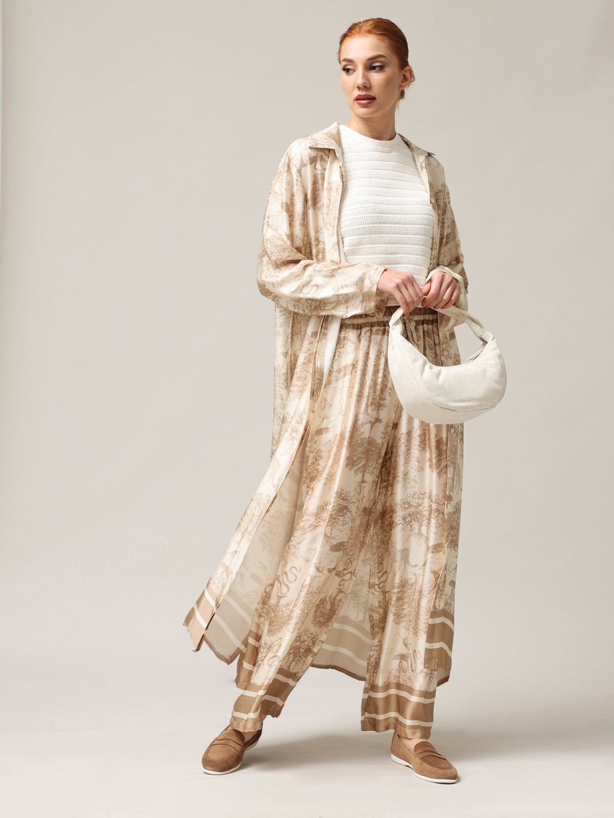 Women's shirt dress with silk
