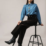 Moteriški džinsiniai marškiniai