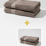 Rinkinys: medvilnės rankšluosčių rinkinys – (2 vnt, 70 x 140 cm) ir medvilnės rankšluosčių rinkinys – (2 vnt, 50 x 90 cm)